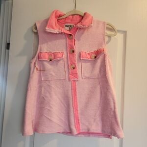 BUCKETLIST Pink Sleeveless Blouse Size S Euc